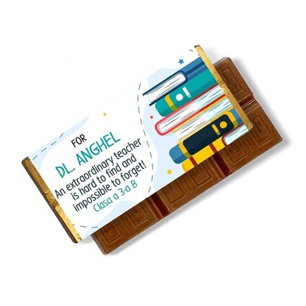Mini tableta de chocolate personalizada con un mensaje para los profesores