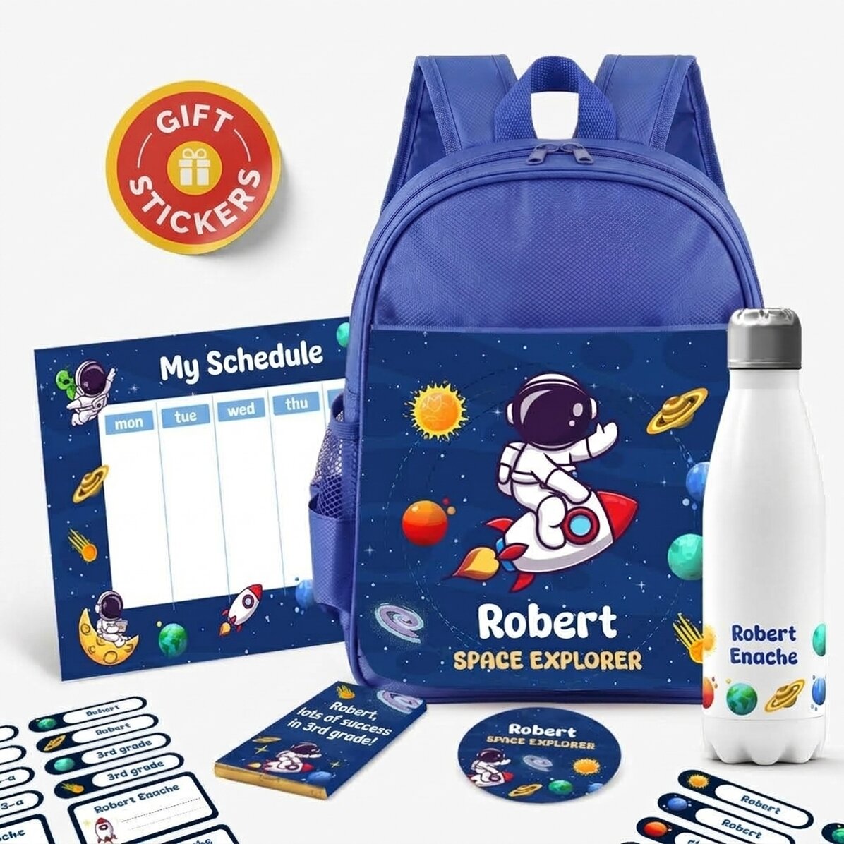 Set personalizado para el colegio – Explorador espacial
