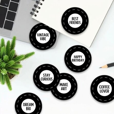 Juego de pegatinas (etiquetas autoadhesivas) redondas personalizadas con tu diseño