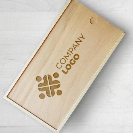 Caja de regalo personalizada de madera con logotipo