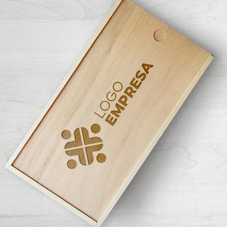 Caja de regalo personalizada de madera con logotipo