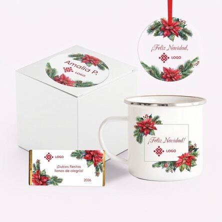 Lote de regalo de Navidad personalizado con logotipo y mensaje - Navidad
