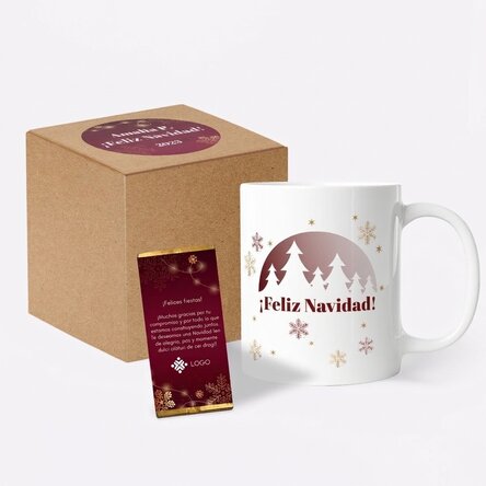 Lote de regalo de Navidad personalizado con logotipo y mensaje - Red Christmas