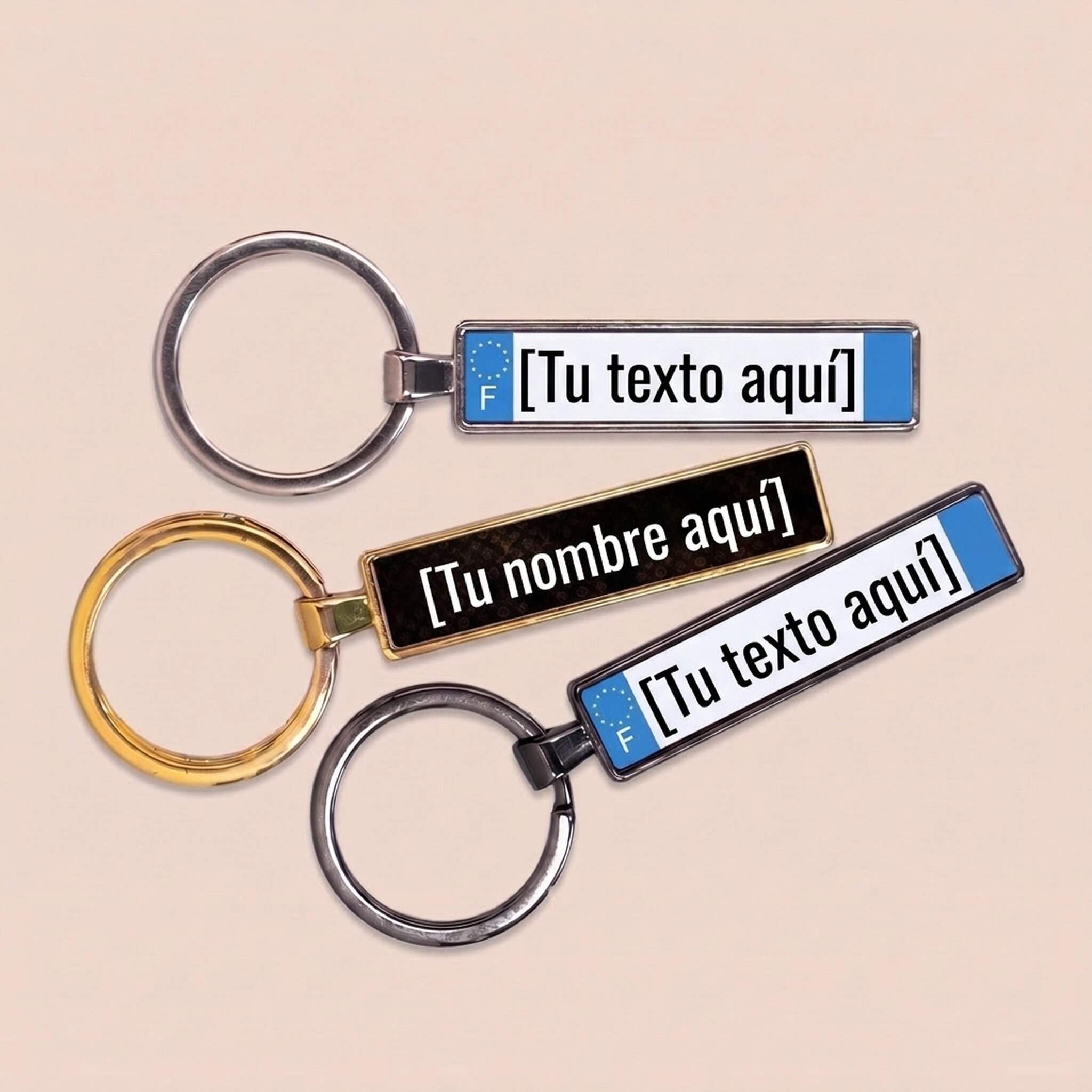 Llavero personalizado con matrícula de coche de Francia