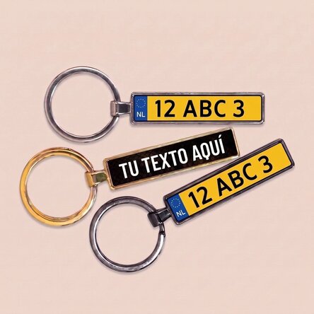 Llavero personalizado con matrícula de coche de los Países Bajos