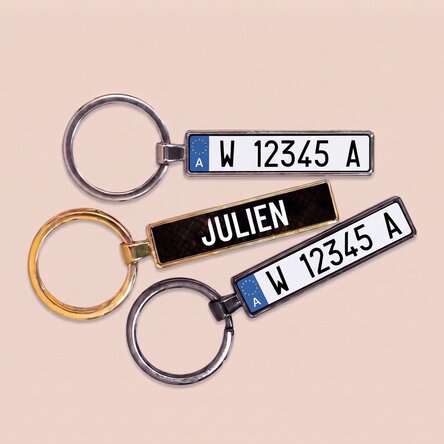 Llavero personalizado con matrícula de coche de Austria