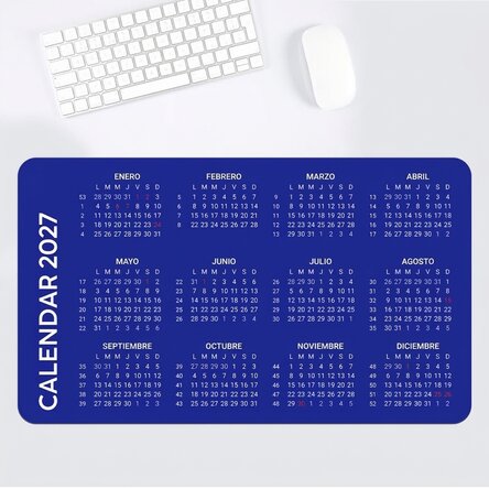 Alfombrilla de ratón XXL personalizada con calendario