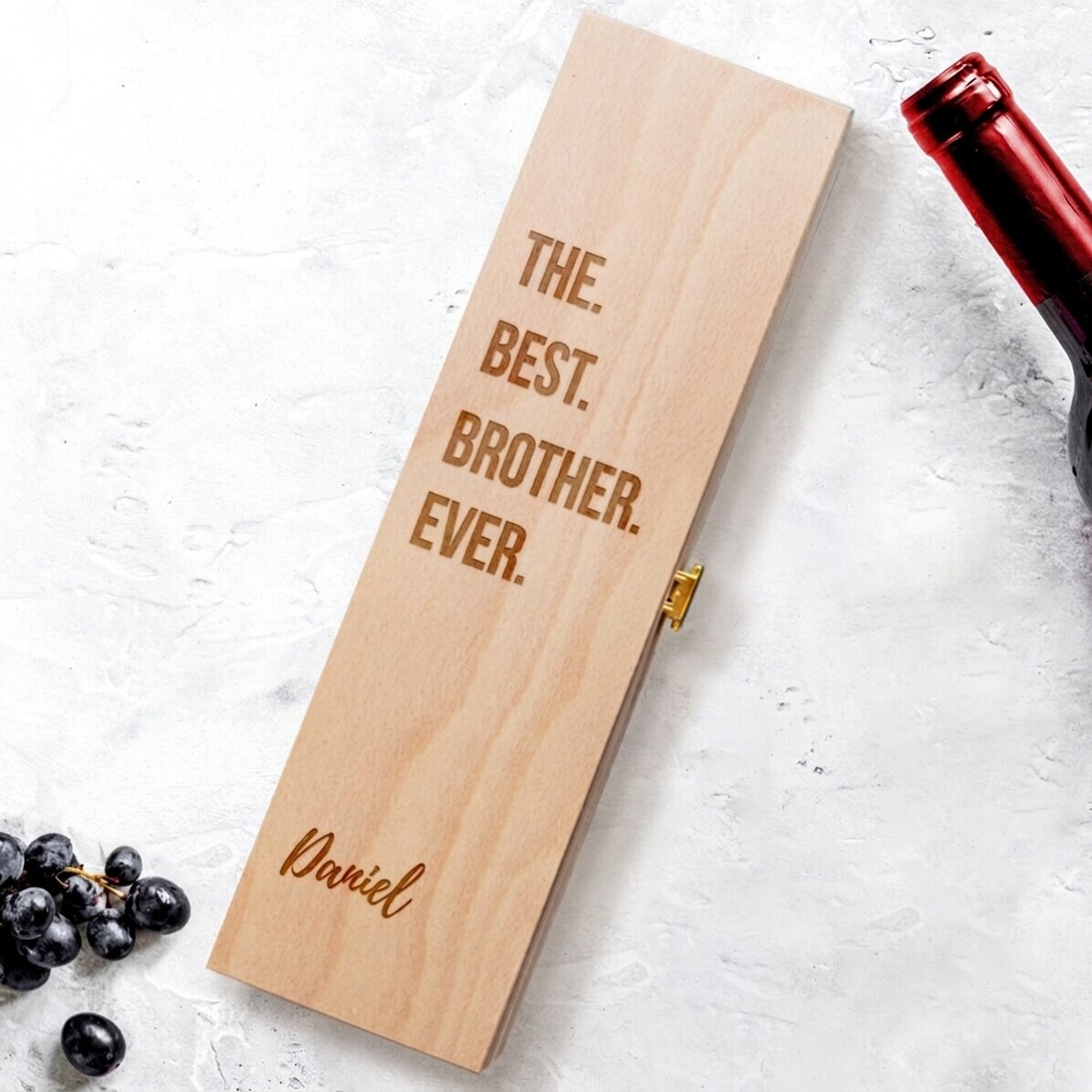 Caja de vino personalizada - «el mejor hermano del mundo»