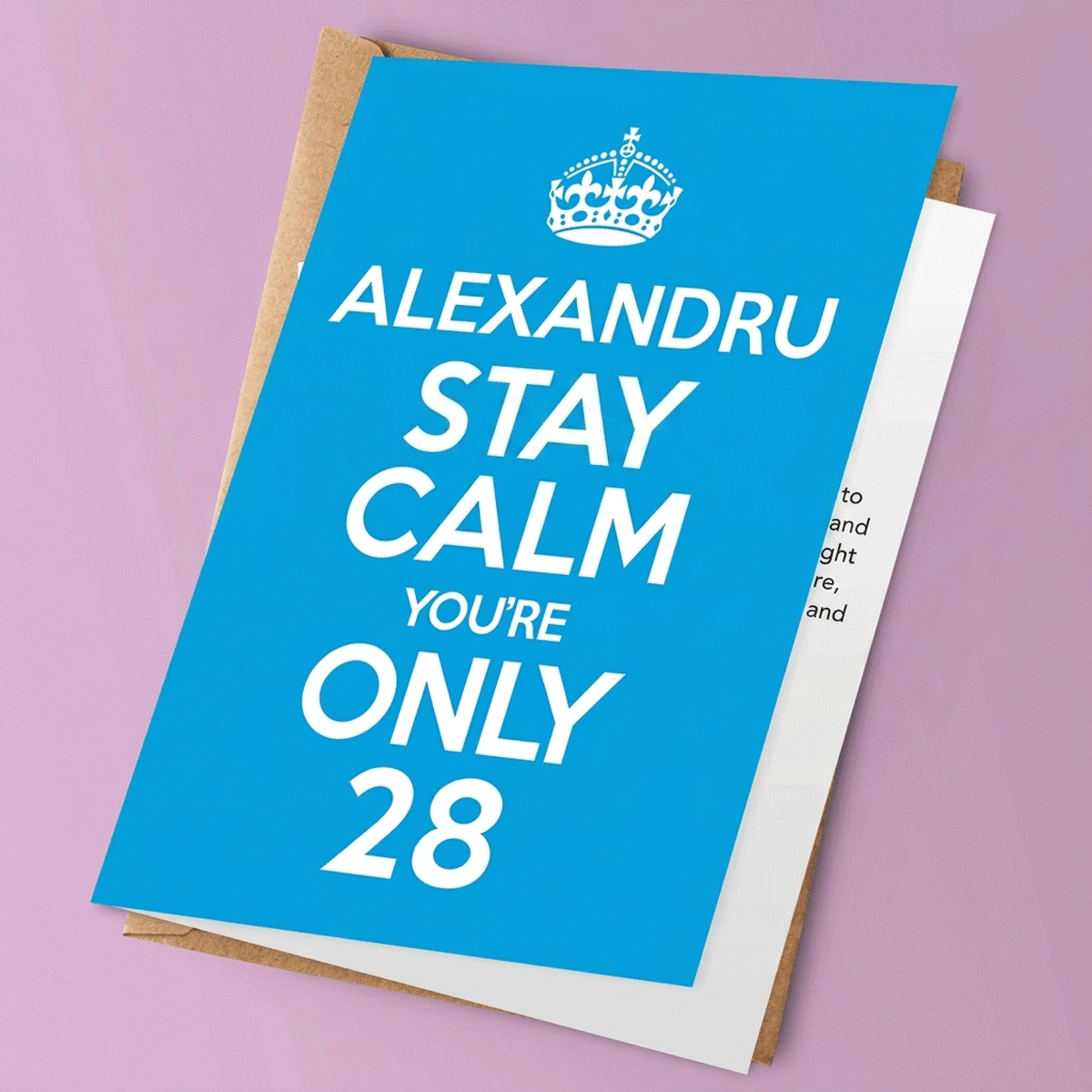 Tarjeta de felicitación personalizada - KEEP CALM