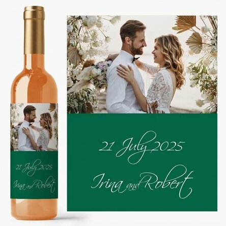 Vino personalizado con una foto para la boda
