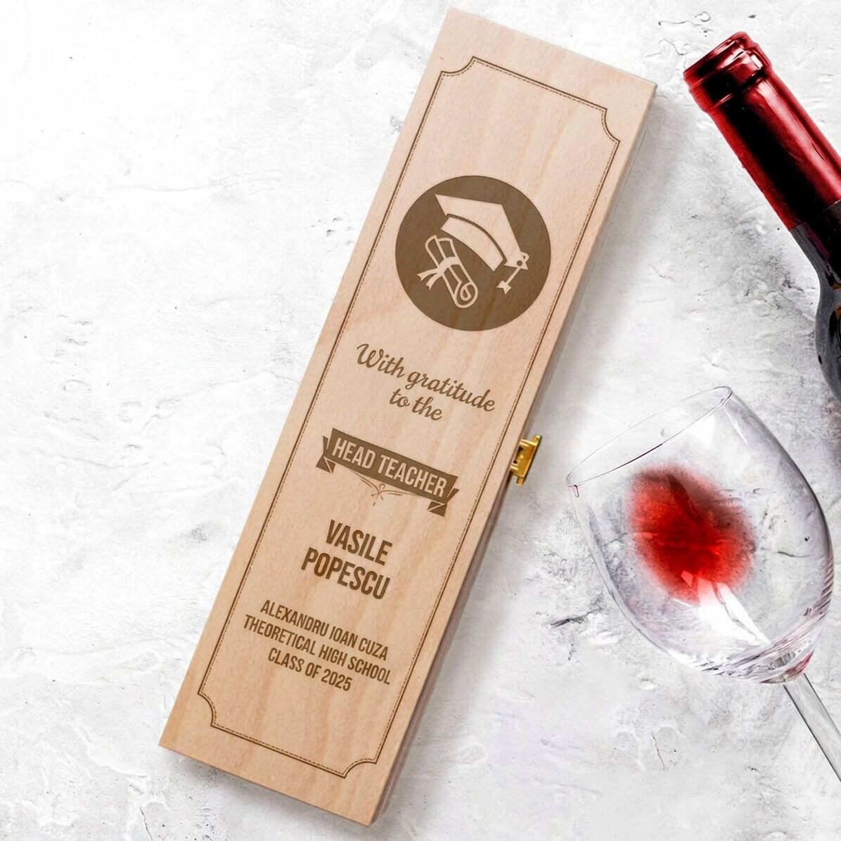 Caja de vino personalizada - Graduación