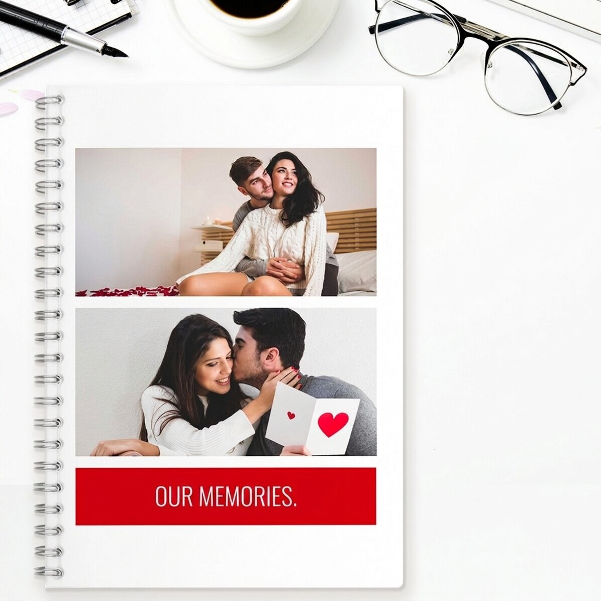 Cuaderno personalizado con 2 fotos y texto