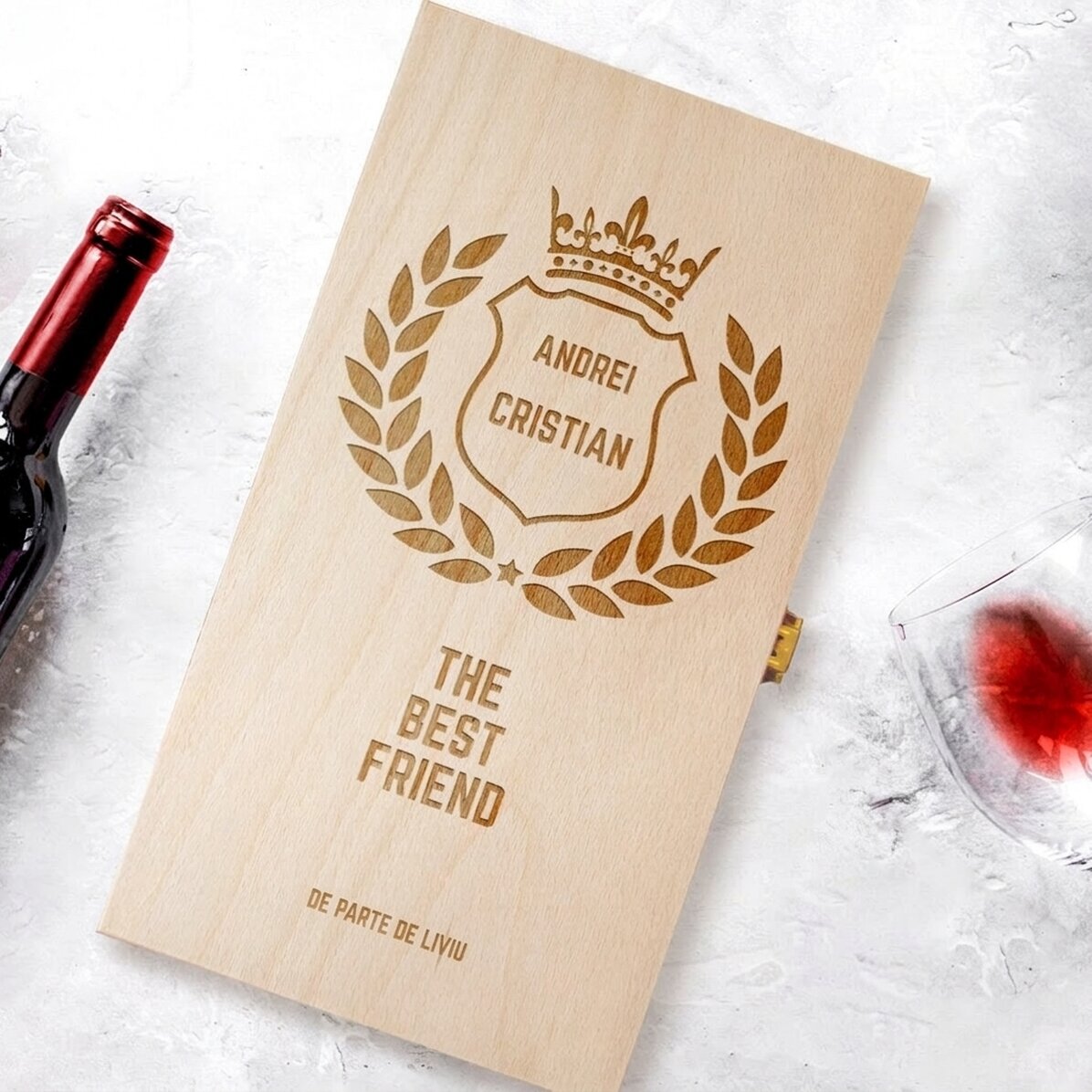 Caja de vino personalizada para dos botellas - The Best