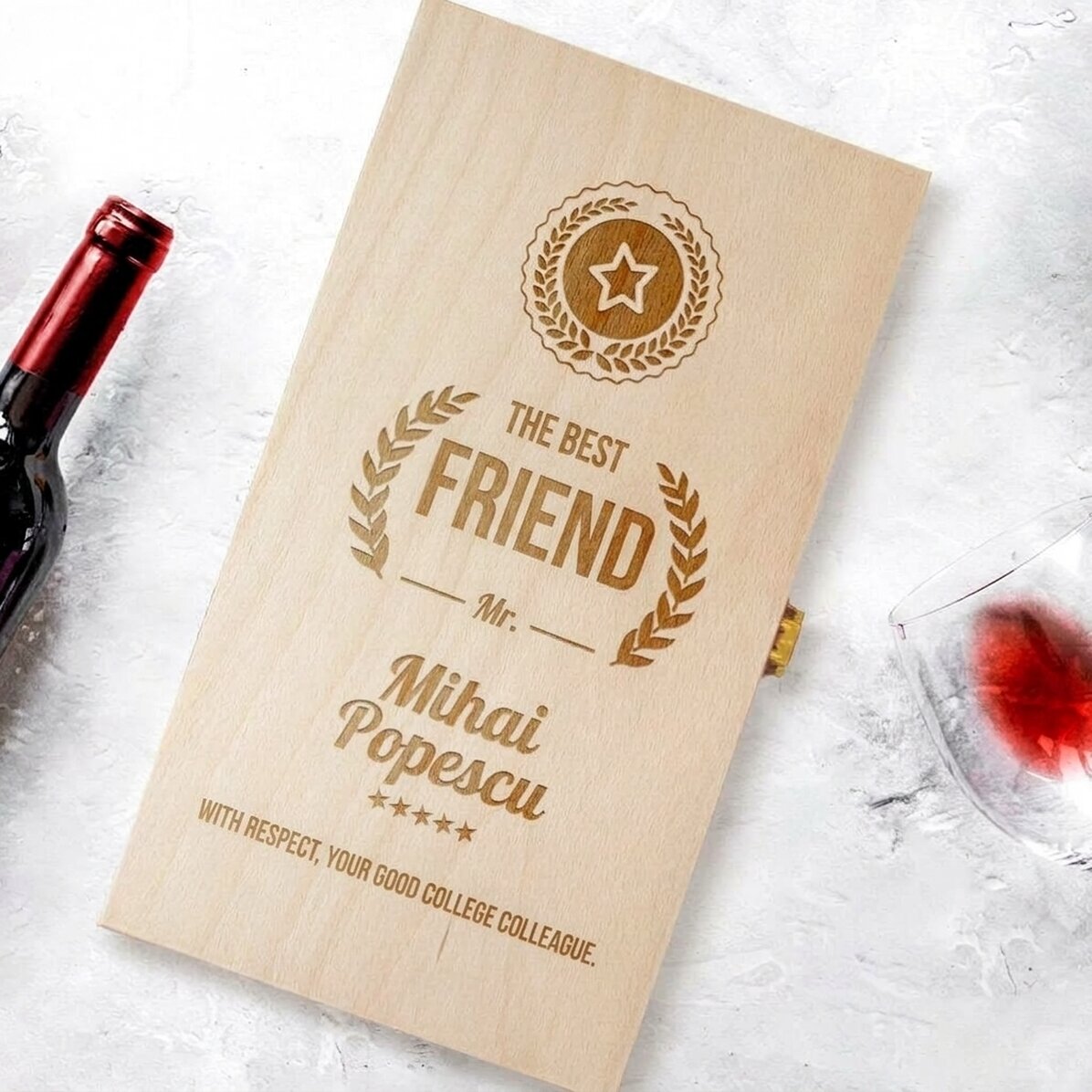 Caja de vino personalizada para dos botellas - La mejor