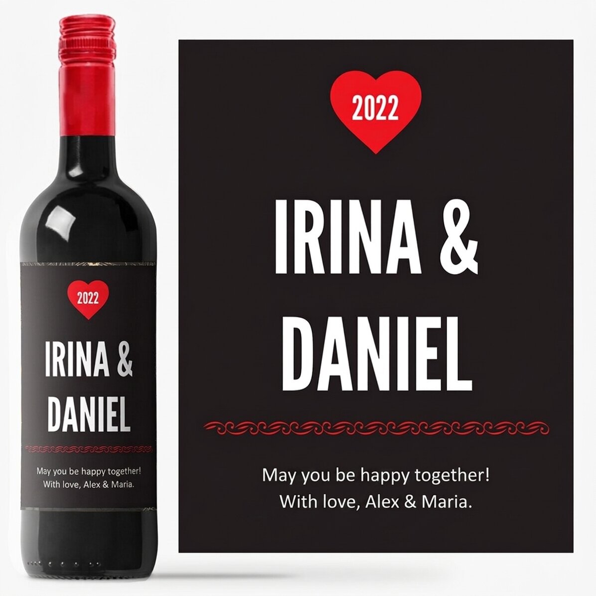 Vino personalizado de amor