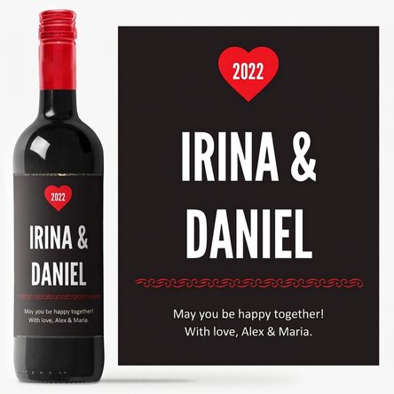 Vino personalizado de amor