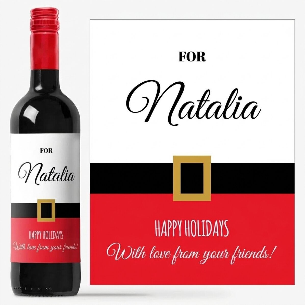 Vino personalizado - Felices fiestas