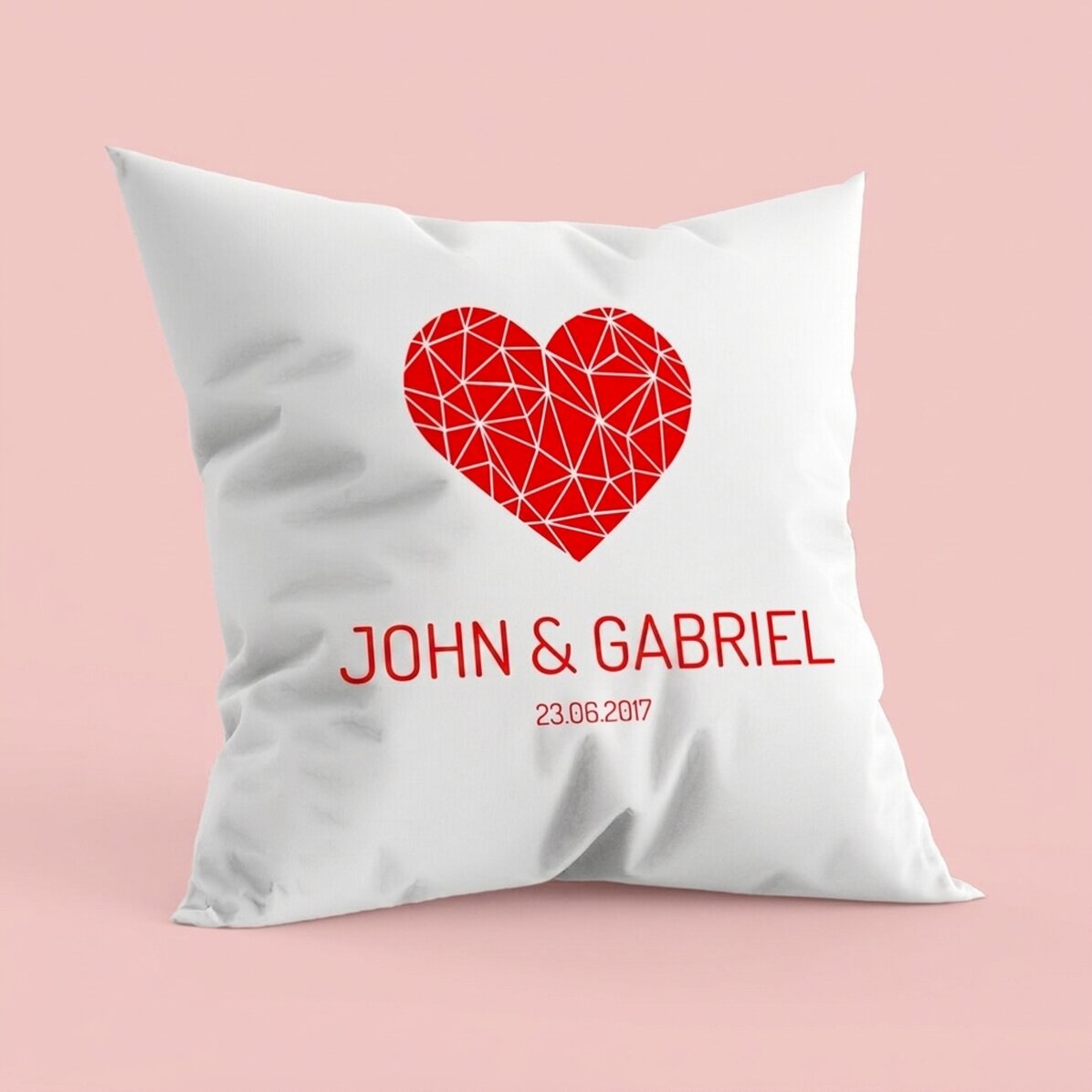 Cojín personalizado - Corazón geométrico
