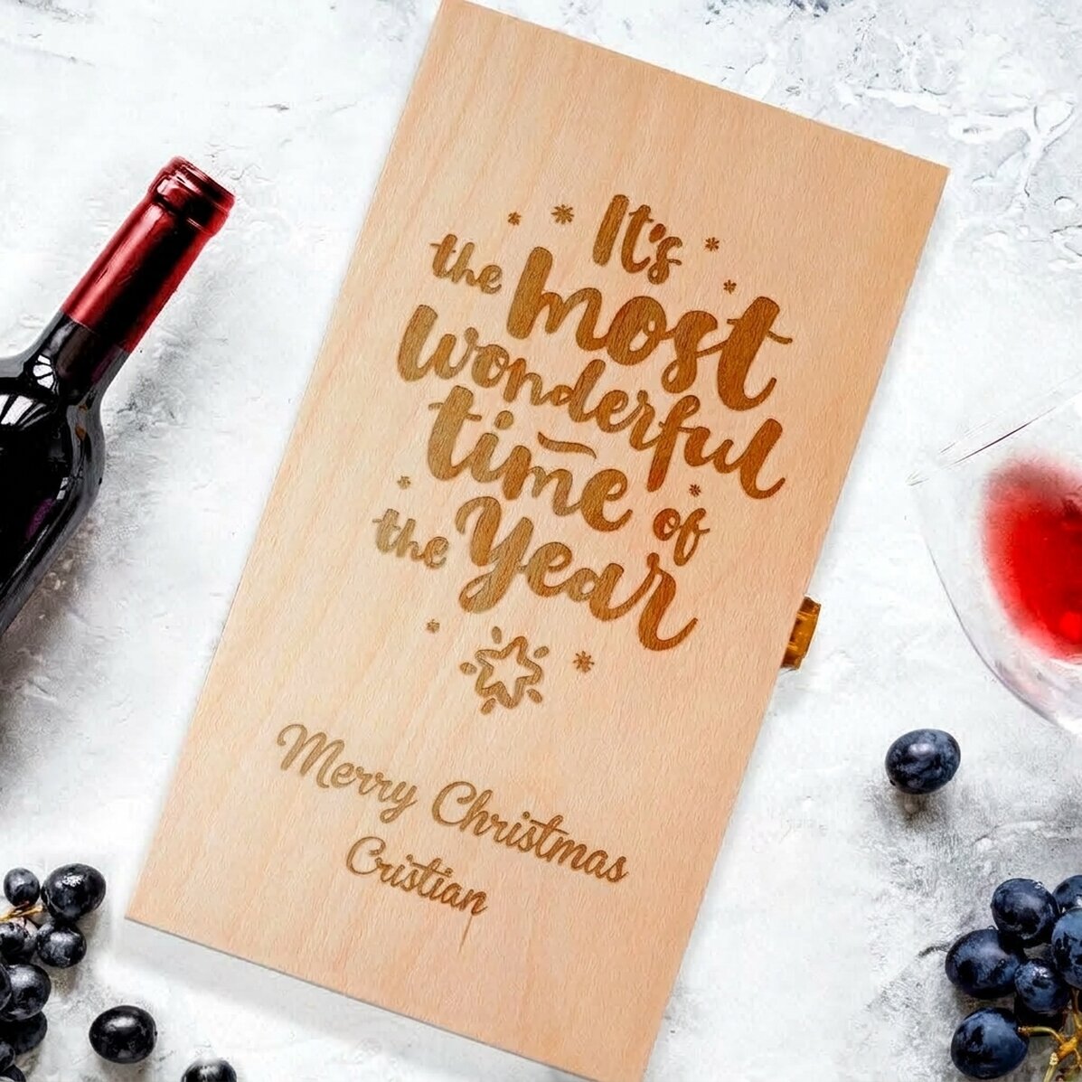 Caja de vino personalizada para dos botellas - Es la época más maravillosa