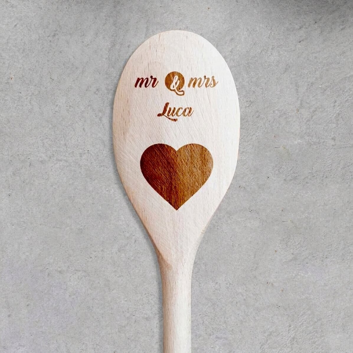 Cuchara de madera personalizada - Mr & Mrs