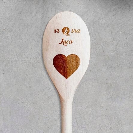 Cuchara de madera personalizada - Mr & Mrs