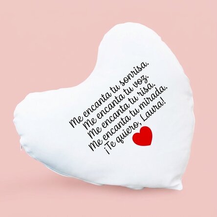 Cojín personalizado con forma de corazón - «I'm in love with you»