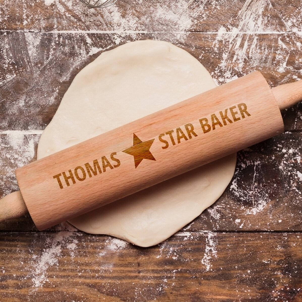 Rodillo de madera personalizado - Star Baker