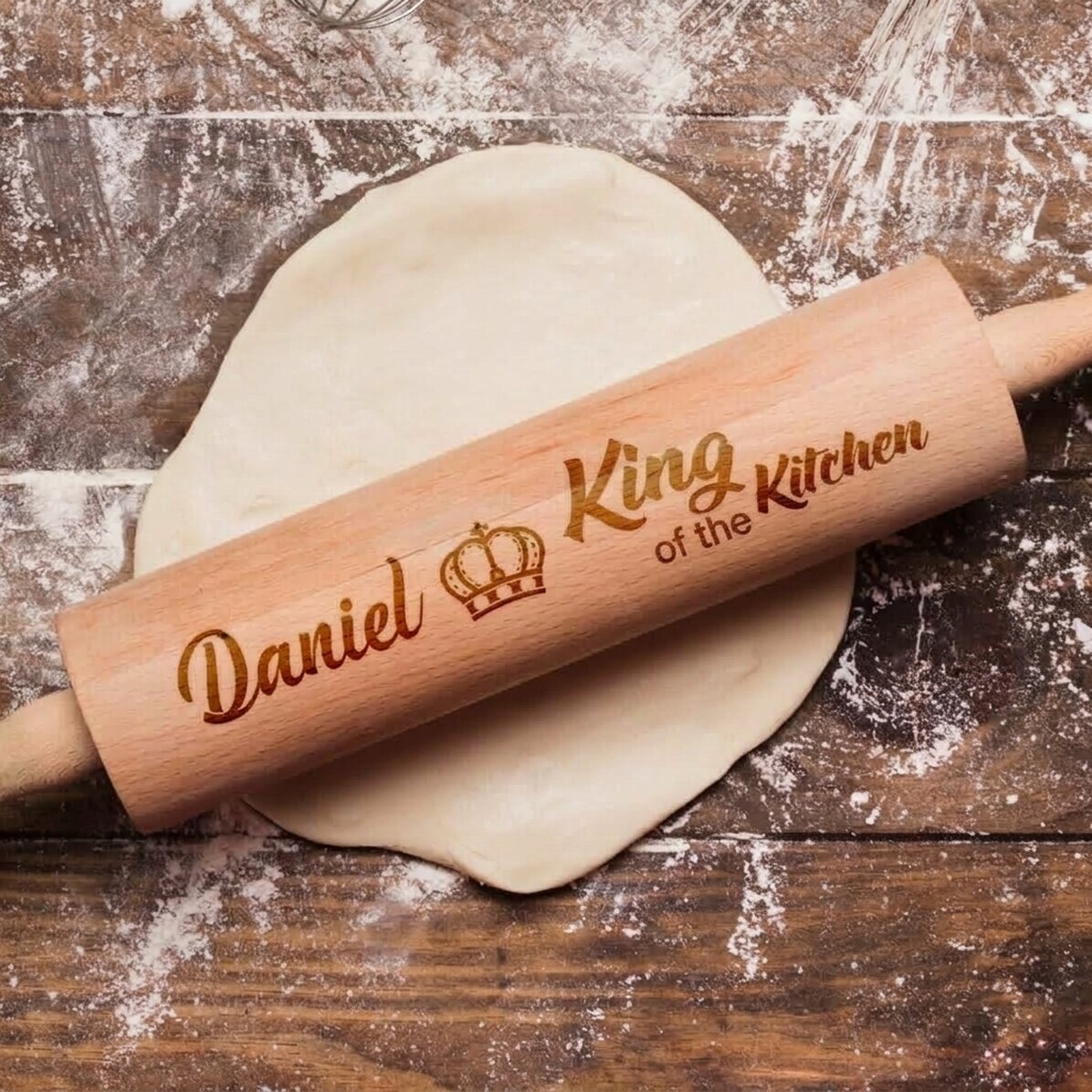 Rodillo de madera personalizado - King of the Kitchen