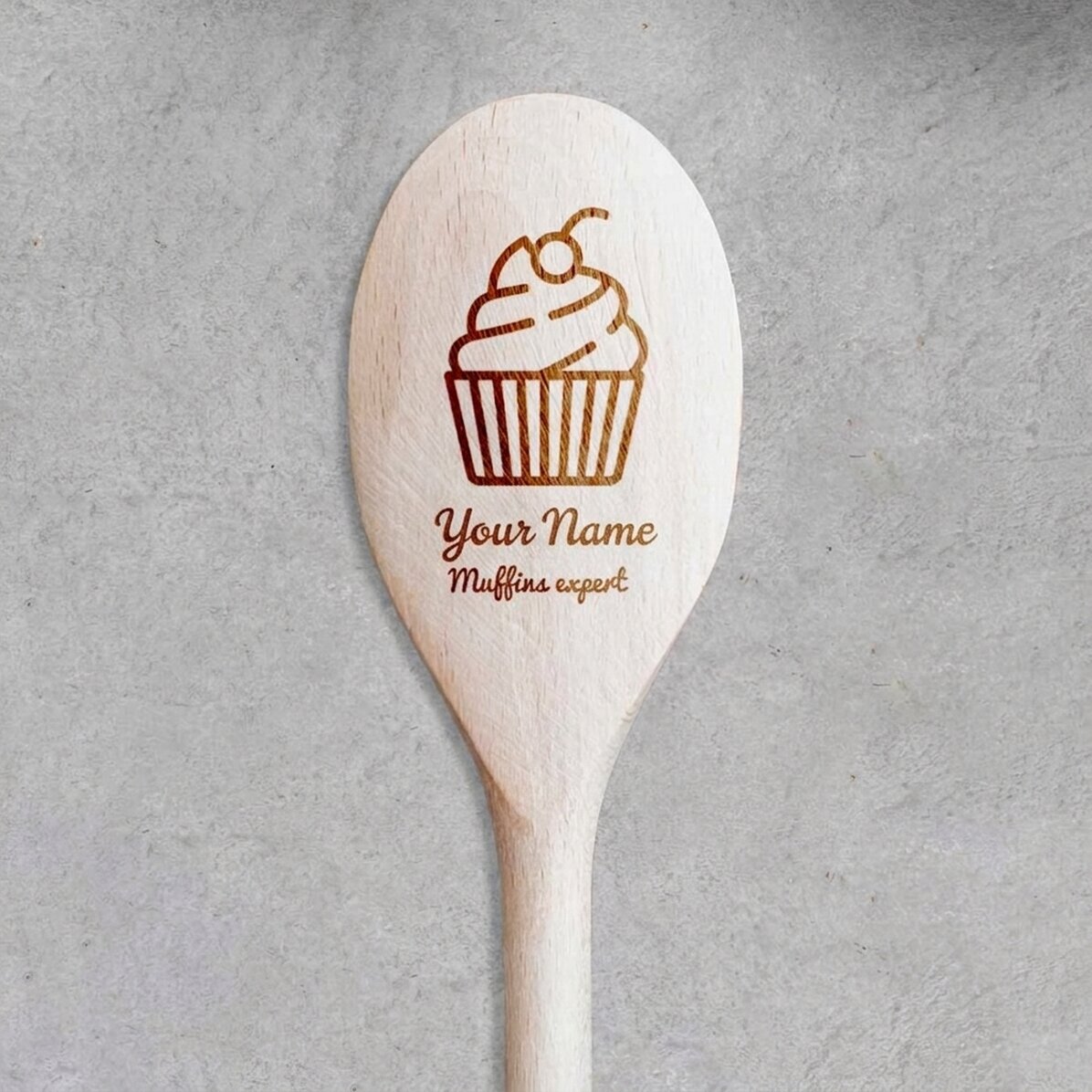 Cuchara de madera personalizada - Muffins Expert