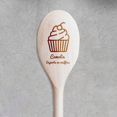 Cuchara de madera personalizada - Muffins Expert