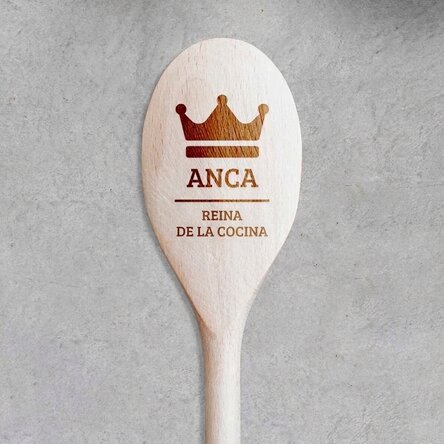 Cuchara de madera personalizada - Corona