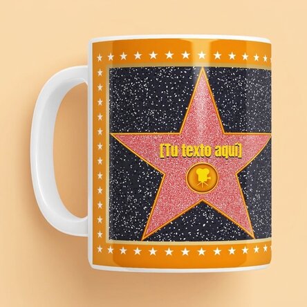 Taza personalizada con una foto: «La Estrella de la Gratitud», fondo naranja