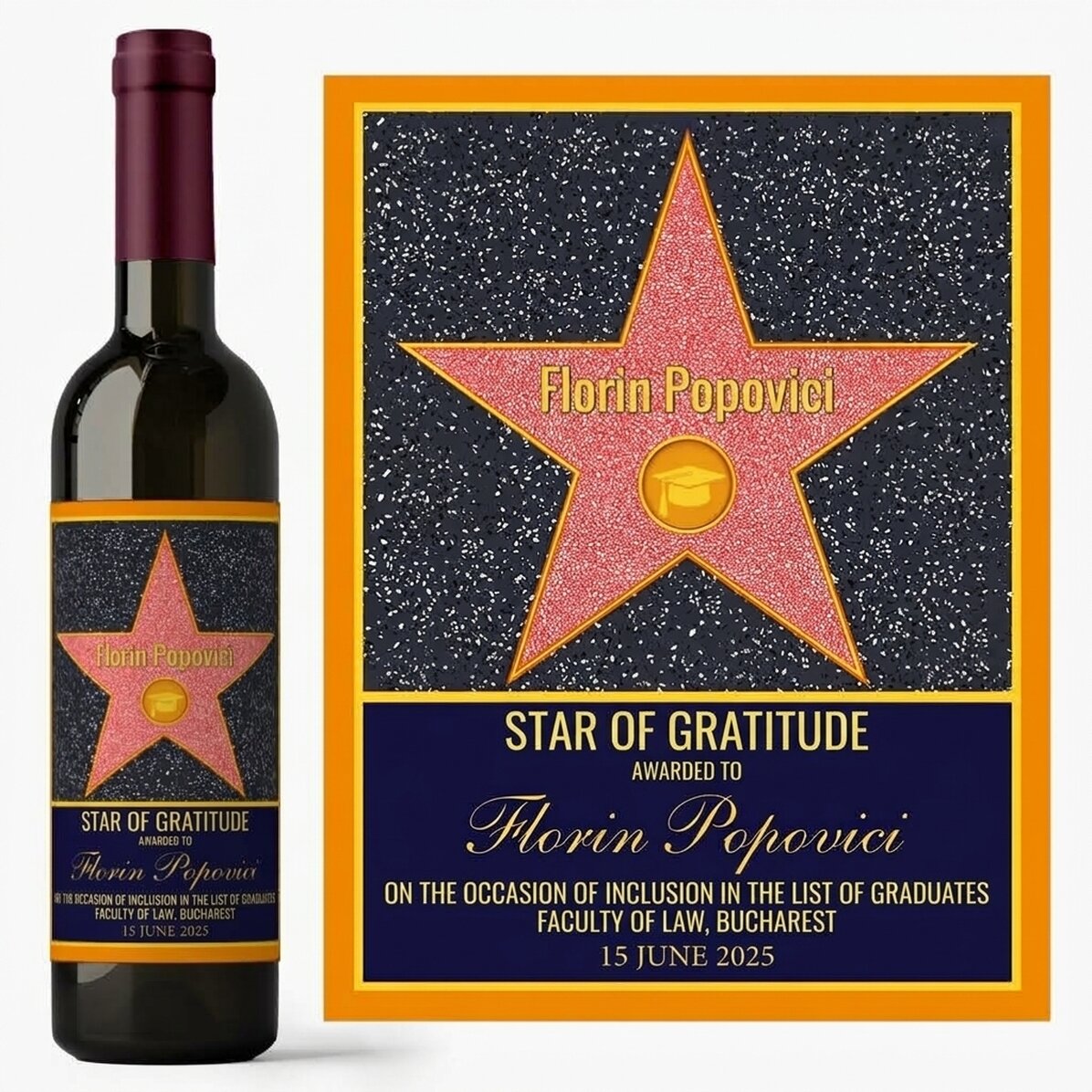 Vino personalizado - La estrella de la gratitud