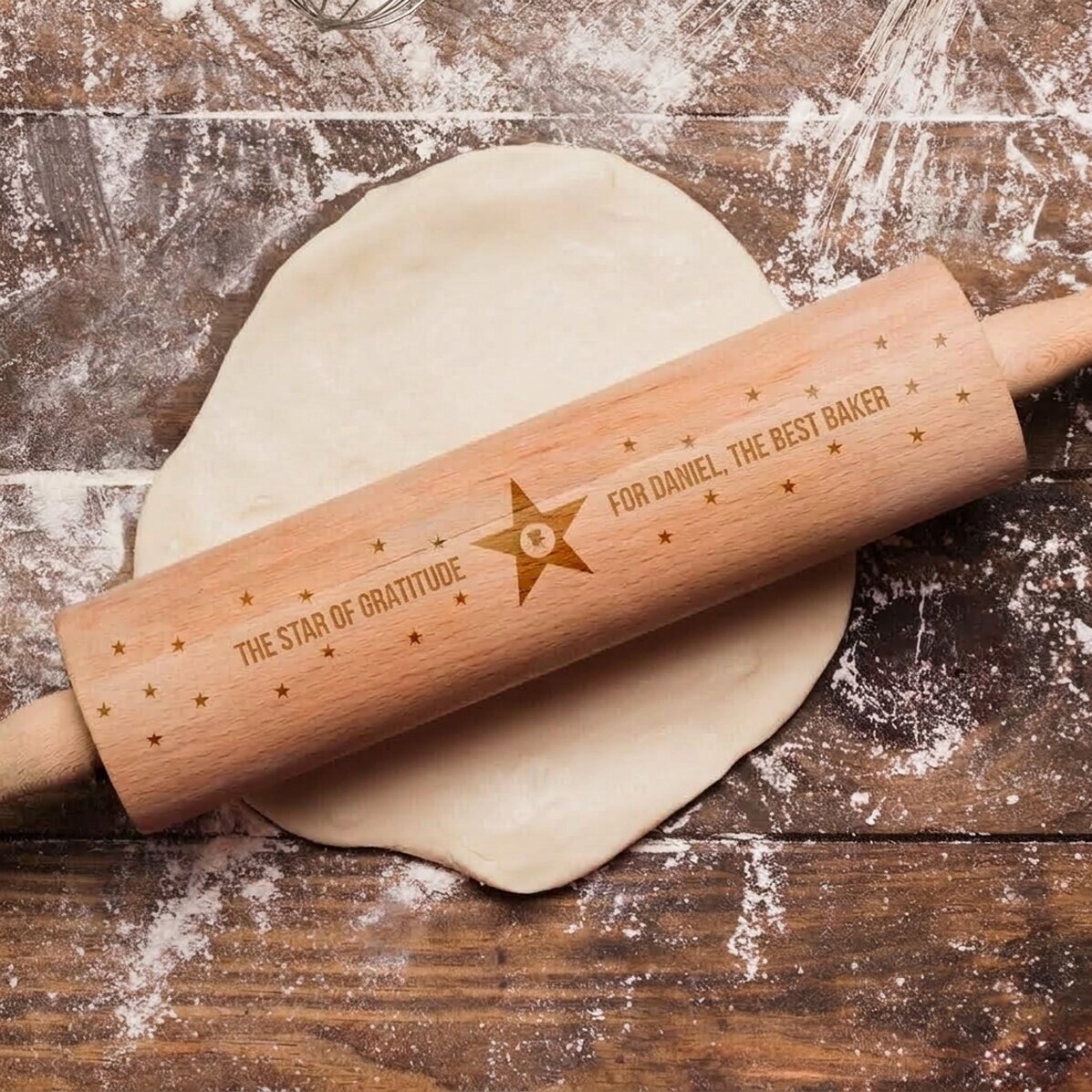 Molinete de madera personalizado - La estrella de la gratitud