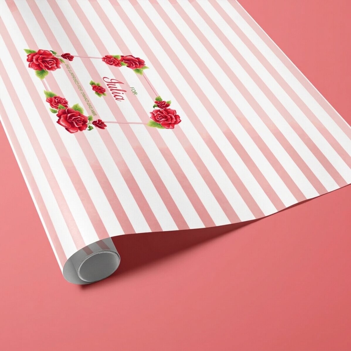 Papel de regalo personalizado - diseño de rosas