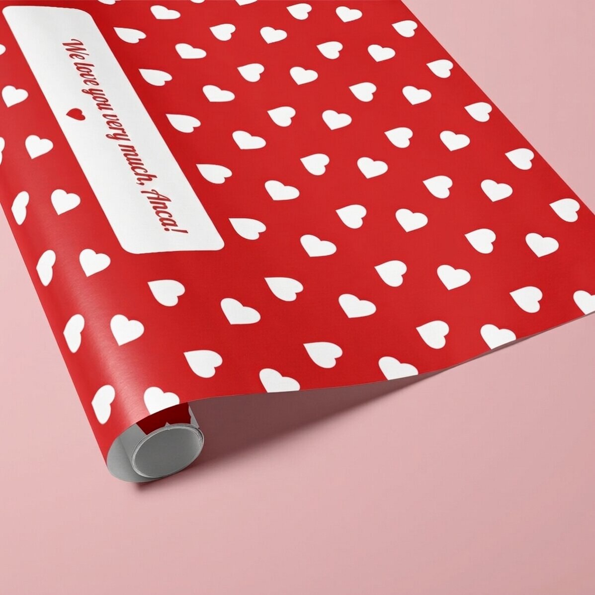 Papel de regalo personalizado - diseño de corazoncitos