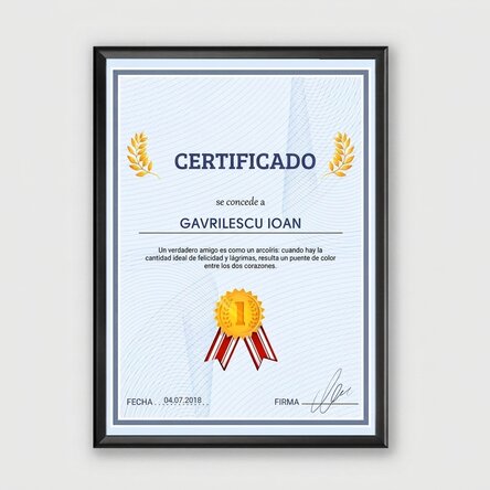 Cuadro personalizado - Certificado de agradecimiento