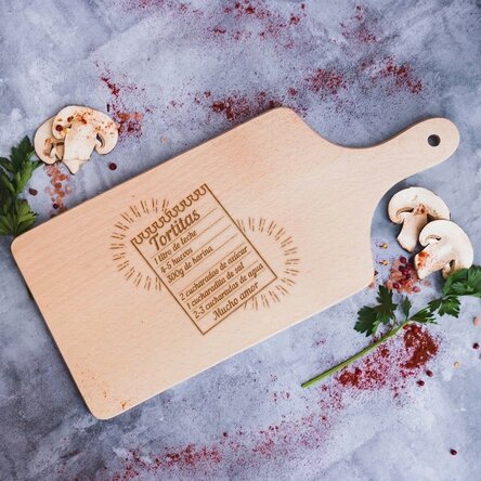 Tabla de cortar personalizada con tu receta