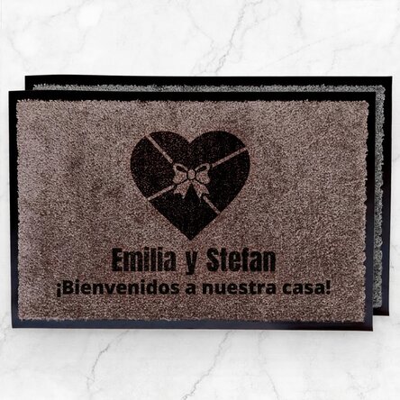 Alfombra de entrada para interior personalizada para parejas