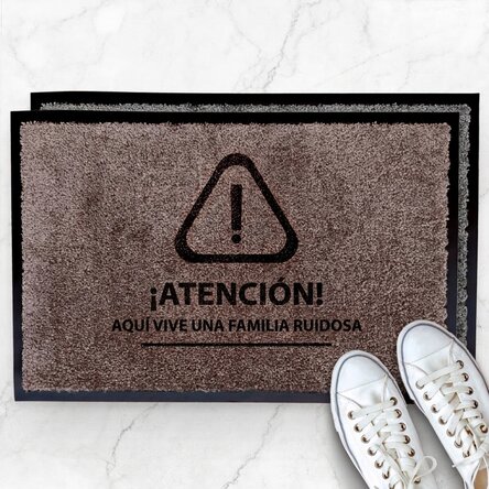 Alfombra de entrada para interiores personalizada - ¡Atención!