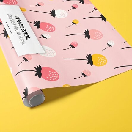 Papel de regalo personalizado con texto - Otoño rosa