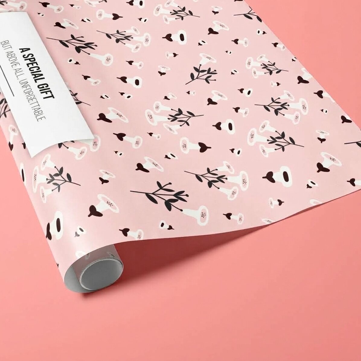 Papel de regalo personalizado con texto - Flores