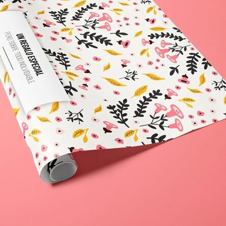 Papel de regalo personalizado con texto - Diseño otoñal