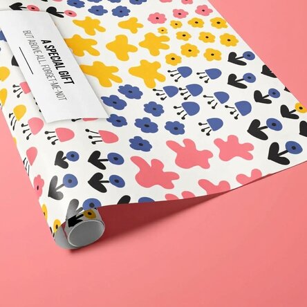 Papel de regalo personalizado con texto - Diseño colorido
