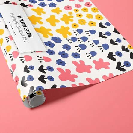 Papel de regalo personalizado con texto - Diseño colorido