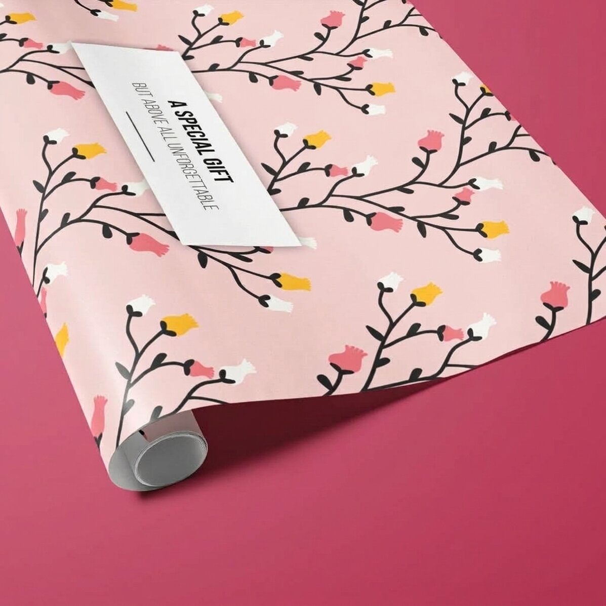 Papel de regalo personalizado con texto enmarcado - Diseño de otoño