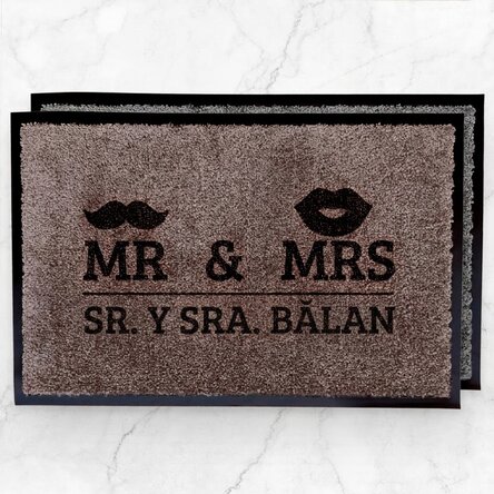 Felpa de entrada para interior personalizada - Mr & Mrs