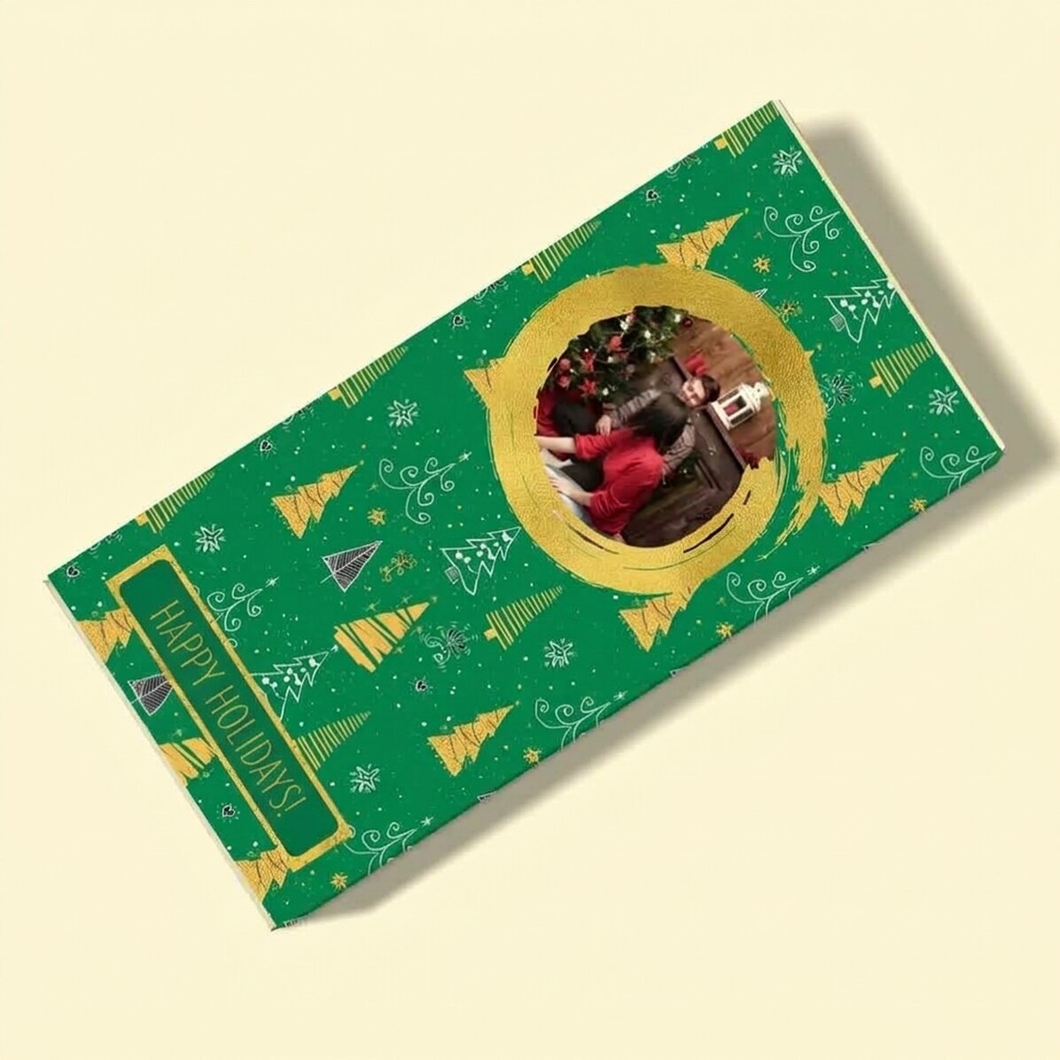 Chocolate personalizado de Navidad - Green Pattern