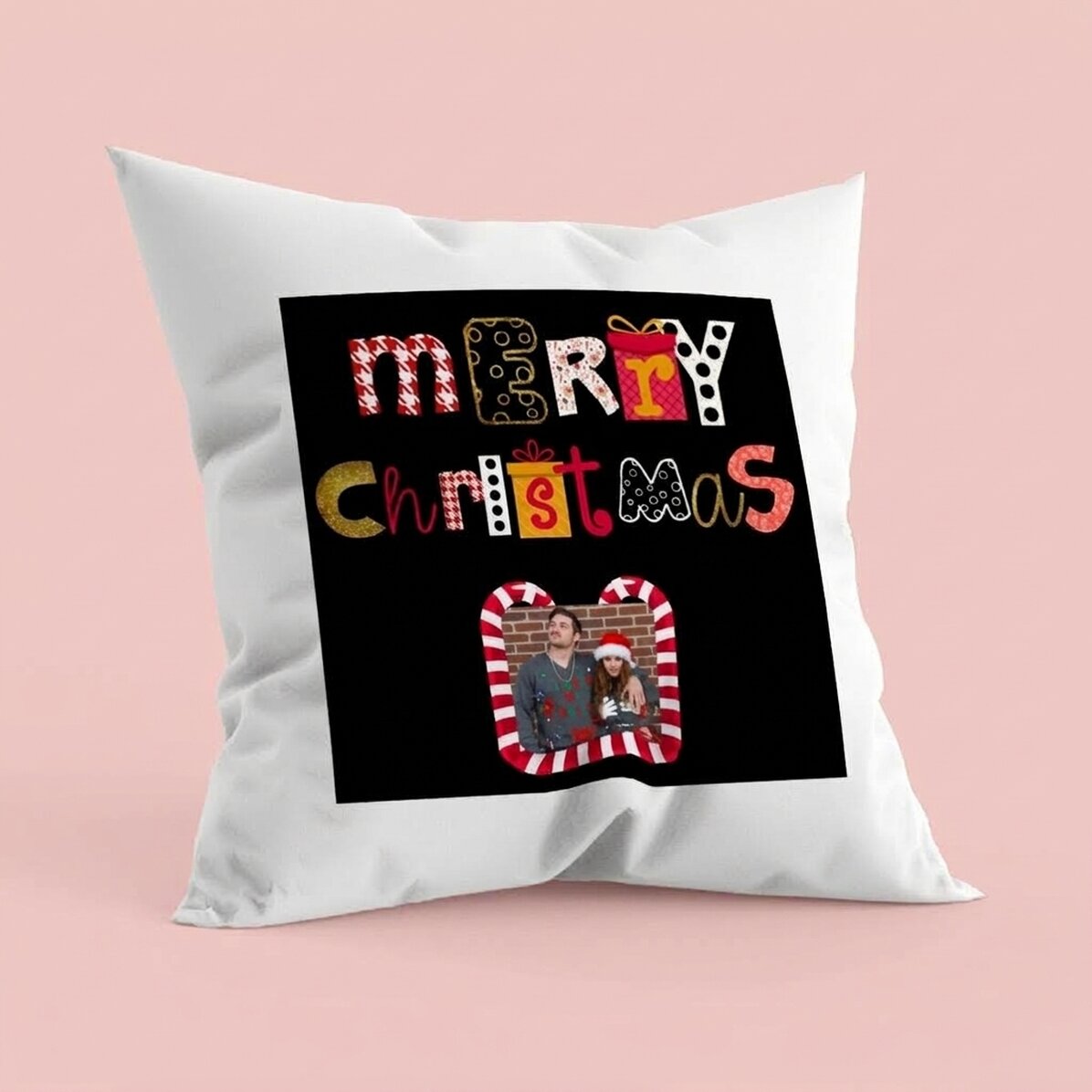 Cojín personalizado con foto - Feliz Navidad
