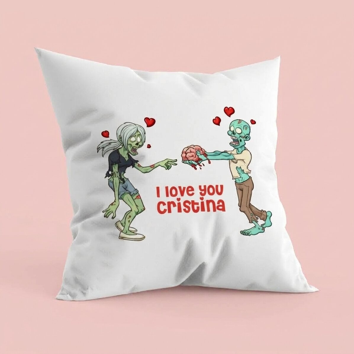 Cojín personalizado con texto - Zombie Love